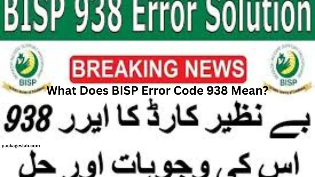 What Does BISP Error Code 938 Mean
