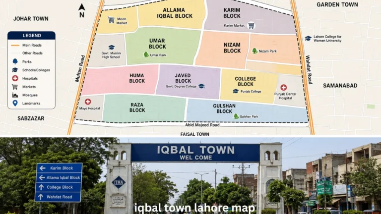 iqbal town lahore map