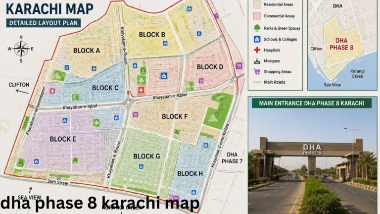 dha phase 8 karachi map